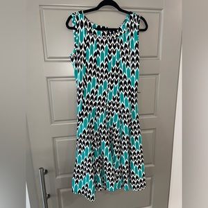 Turquoise, Black and White Haani Dress